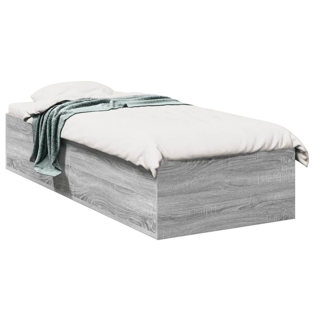 Bed Frame without Mattress Grey Sonoma 100x200 cm