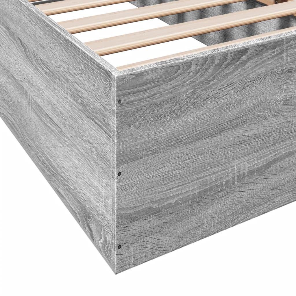 Bed Frame without Mattress Grey Sonoma 90x200 cm