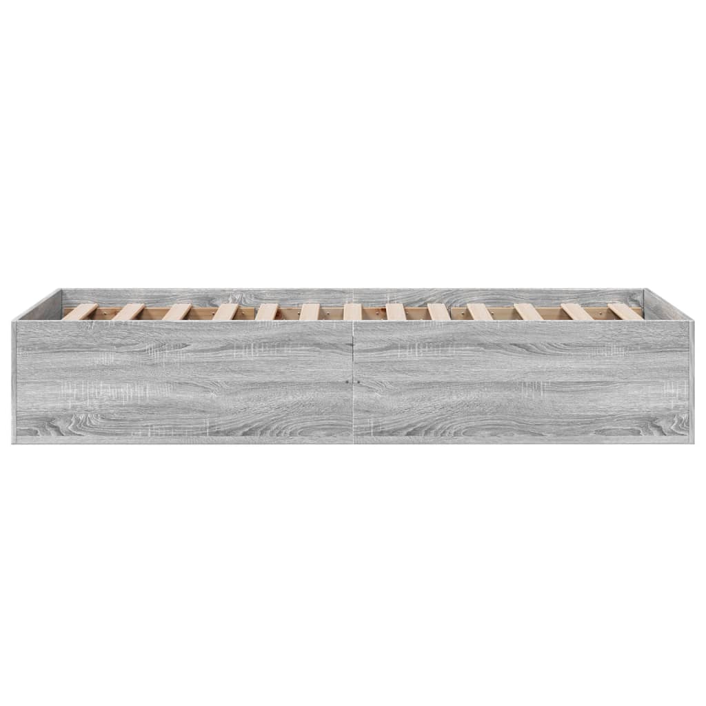 Bed Frame without Mattress Grey Sonoma 90x190 cm Single