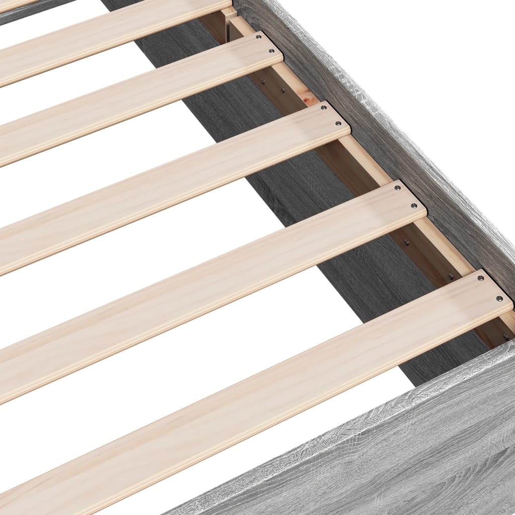 Bed Frame without Mattress Grey Sonoma 90x190 cm Single