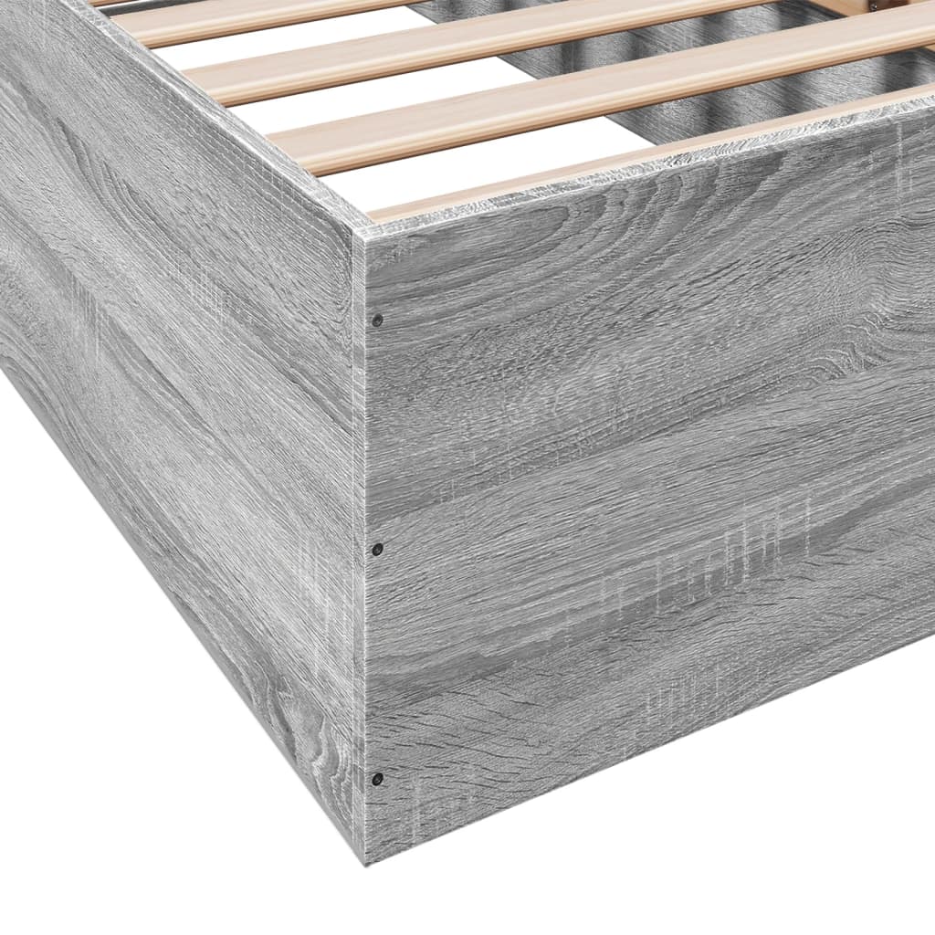 Bed Frame without Mattress Grey Sonoma 90x190 cm Single