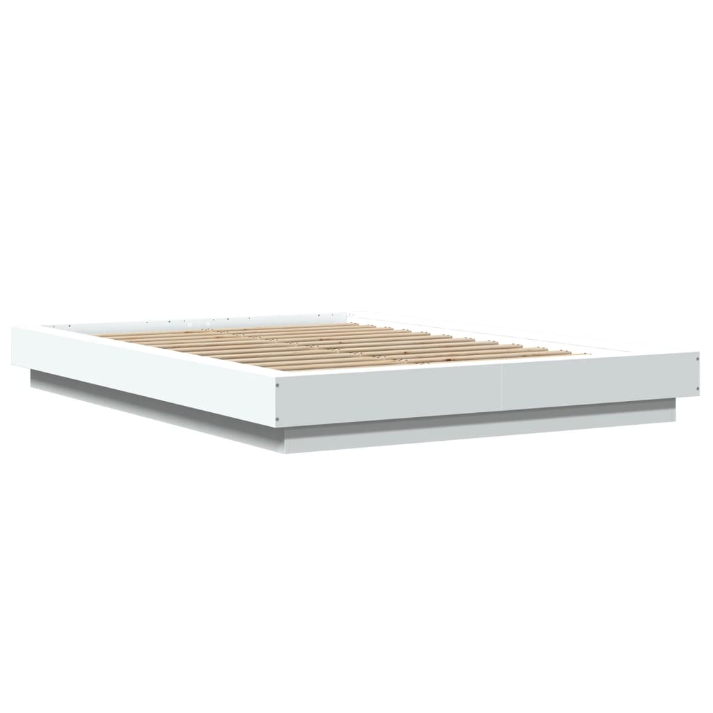 Bed Frame with LED Lights without Mattress White 120x200cm