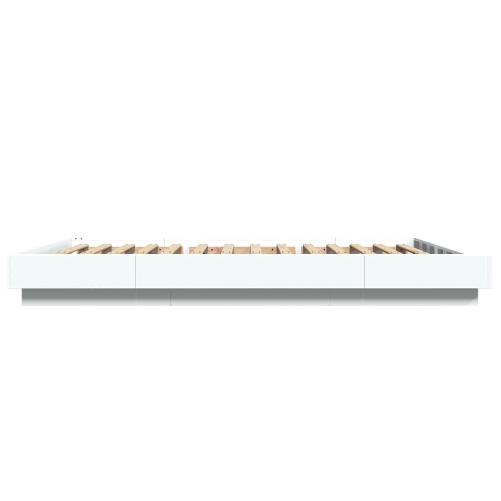 Bed Frame with LED Lights without Mattress White 120x200cm