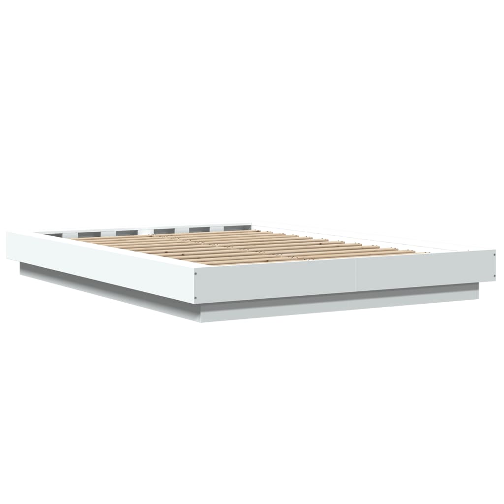 Bed Frame with LED Lights without Mattress White 120x200cm