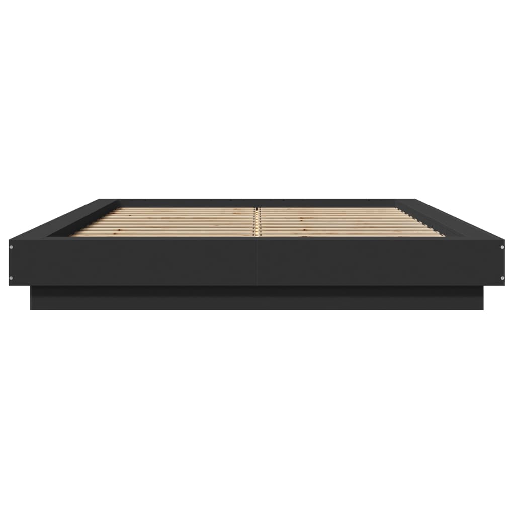 Bed Frame with LED Lights without Mattress Black 120x200cm