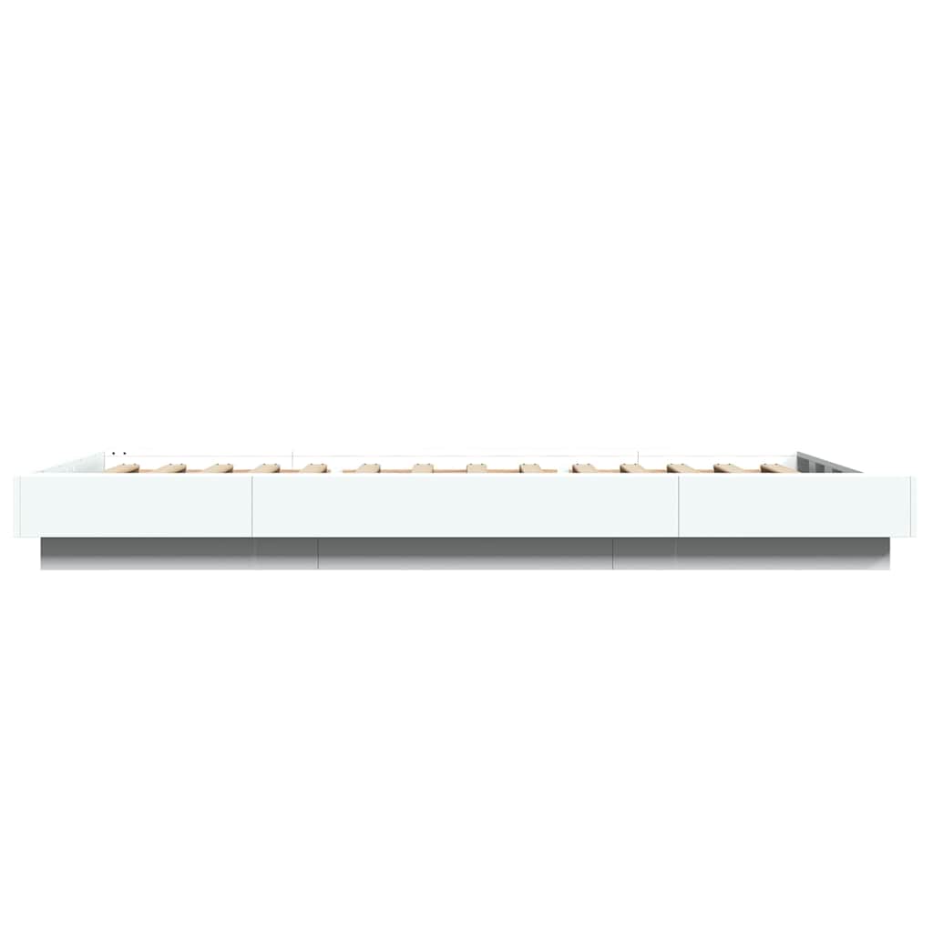 Bed Frame with LED Lights without Mattress White 100x200cm