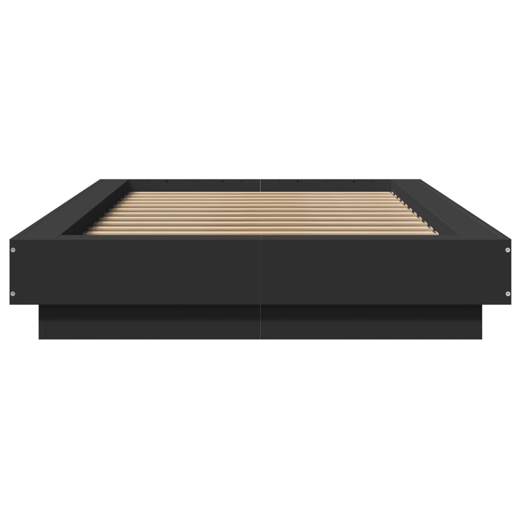 Bed Frame with LED Lights without Mattress Black 100x200cm
