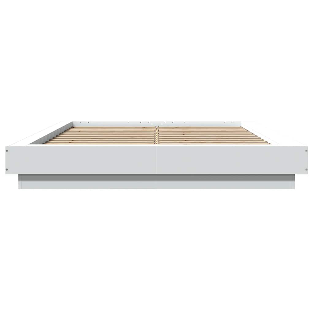 Bed Frame with LED Lights without Mattress White 120x190cm