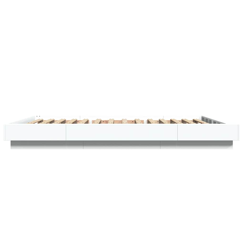 Bed Frame with LED Lights without Mattress White 120x190cm