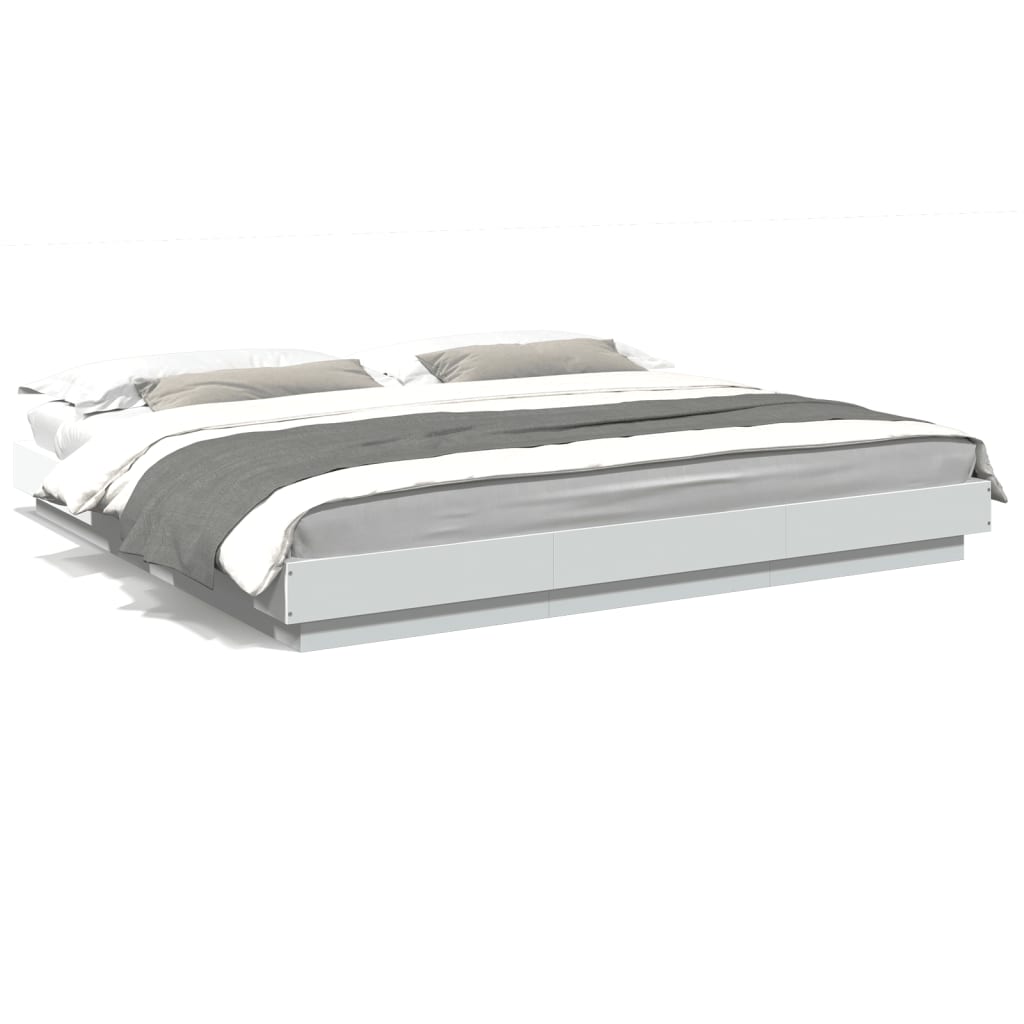 Bed Frame without Mattress White 200x200 cm