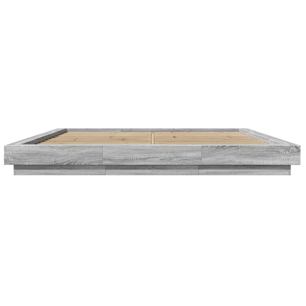 vidaXL Bed Frame without Mattress Grey Sonoma 200x200 cm