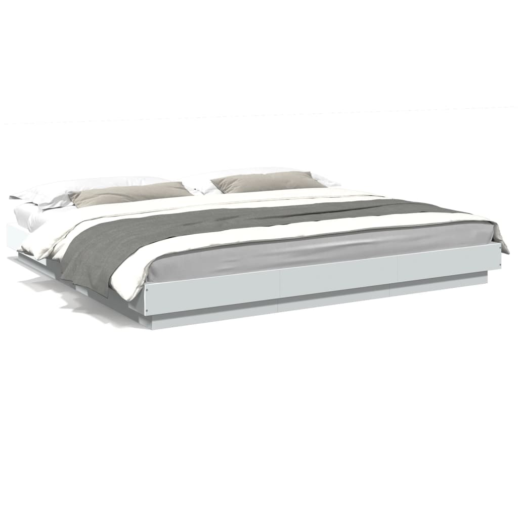 vidaXL Bed Frame without Mattress White 180x200 cm Super King