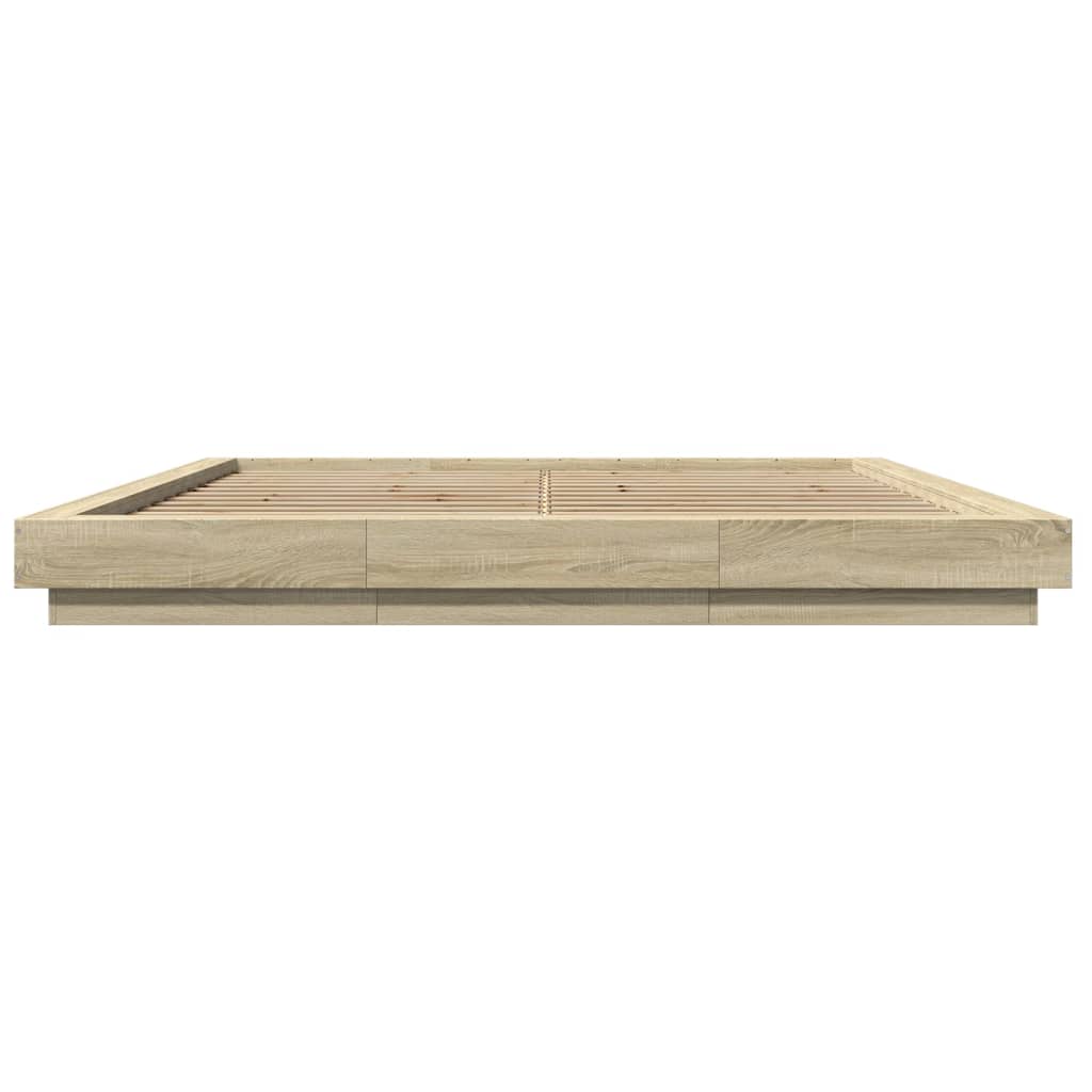 vidaXL Bed Frame without Mattress Sonoma Oak 180x200 cm Super King