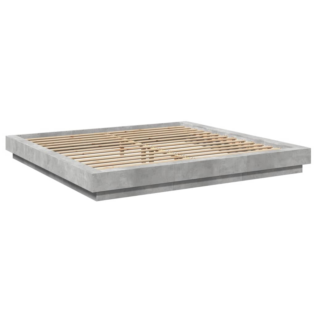 vidaXL Bed Frame without Mattress Concrete Grey 180x200 cm Super King