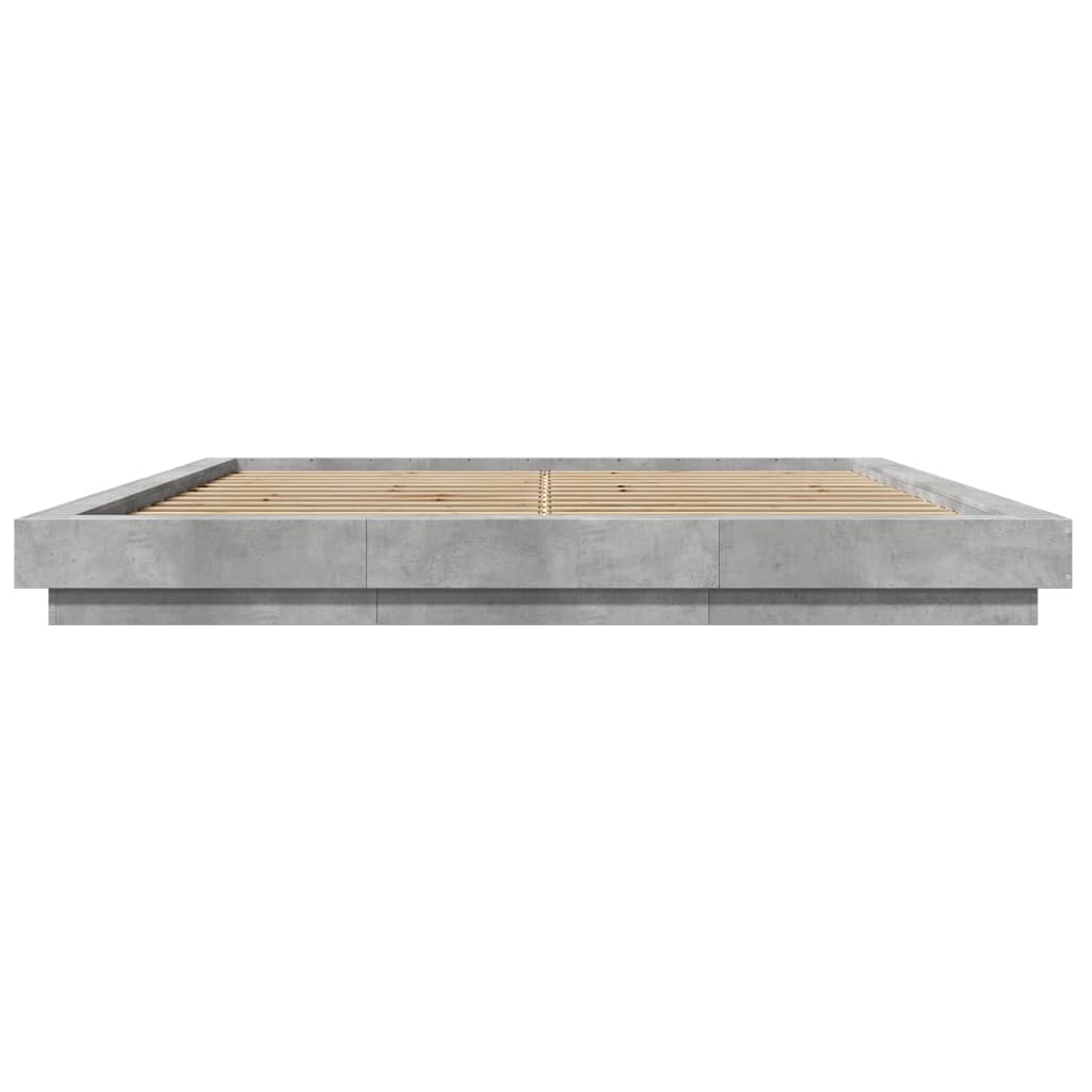 vidaXL Bed Frame without Mattress Concrete Grey 180x200 cm Super King