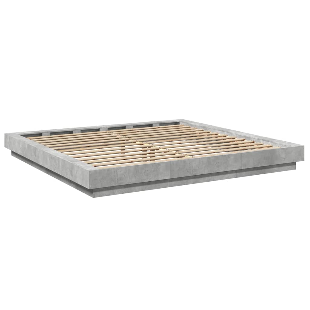 vidaXL Bed Frame without Mattress Concrete Grey 180x200 cm Super King