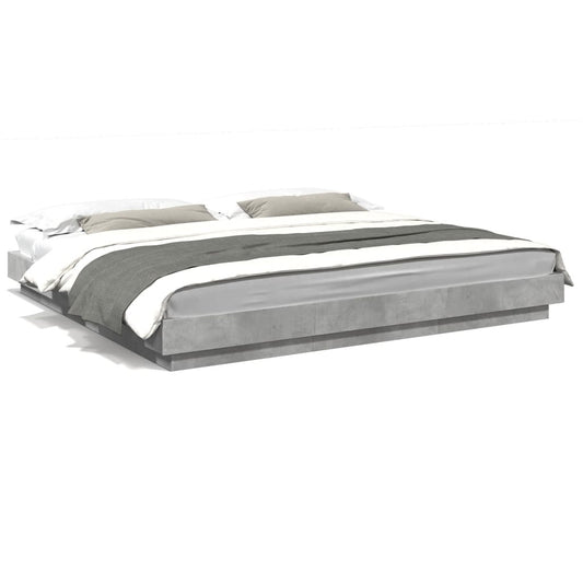 vidaXL Bed Frame without Mattress Concrete Grey 180x200 cm Super King