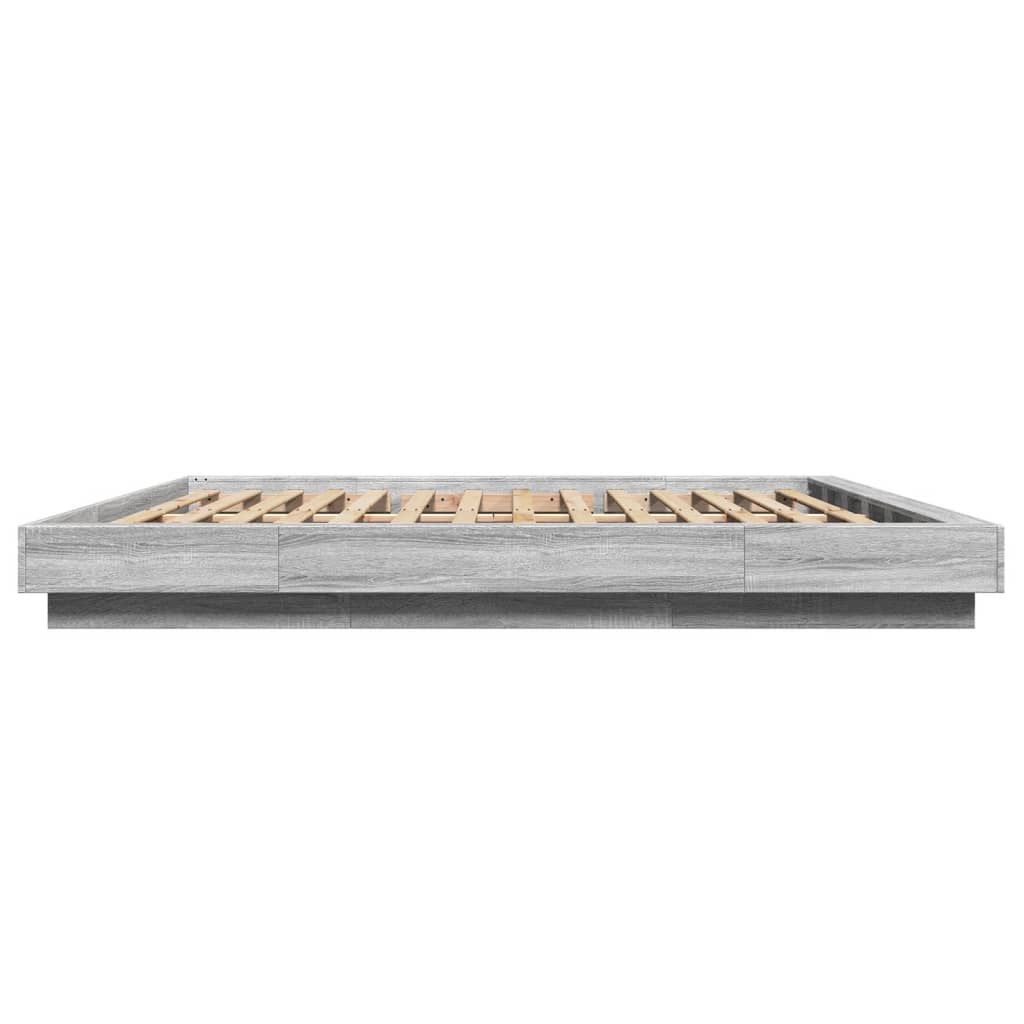 Bed Frame without Mattress Grey Sonoma 180x200 cm Super King