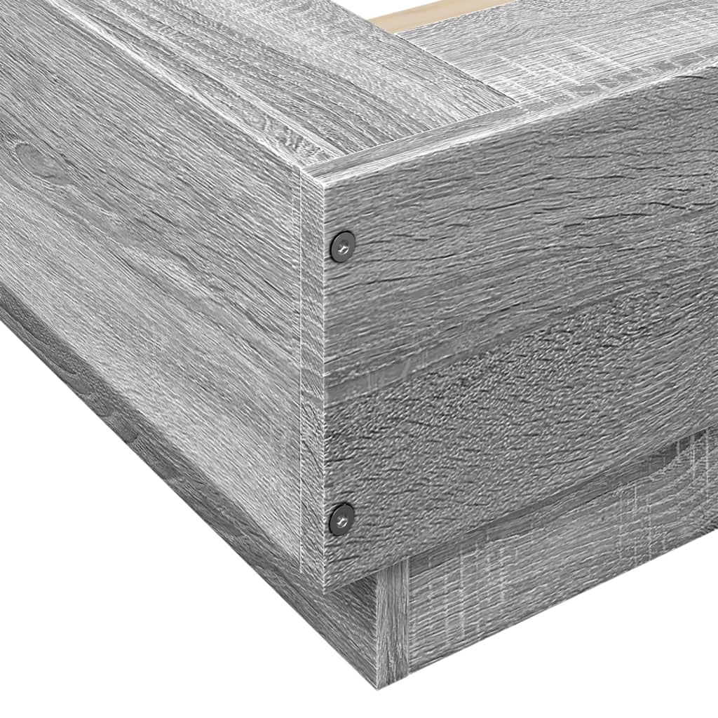 Bed Frame without Mattress Grey Sonoma 160x200 cm