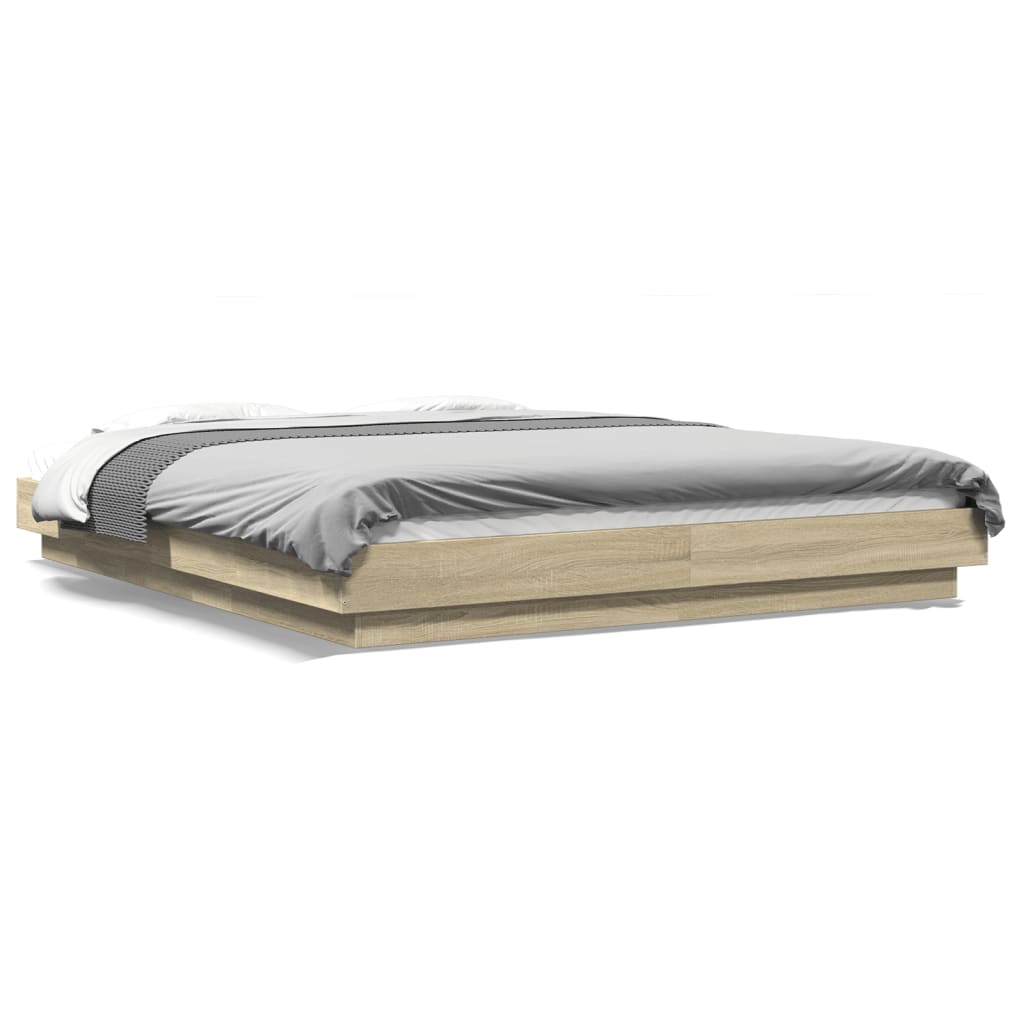 Bed Frame without Mattress Sonoma Oak 150x200 cm King Size