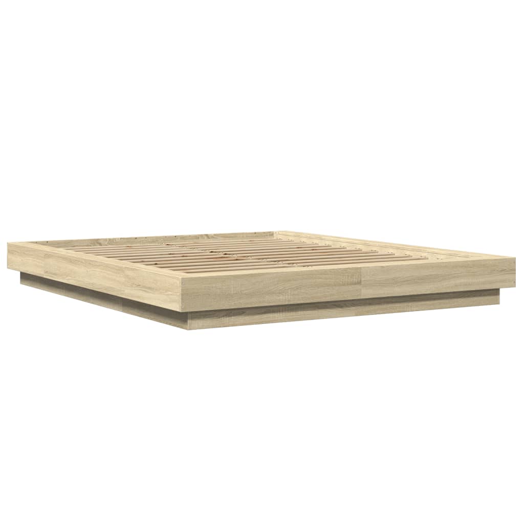 Bed Frame without Mattress Sonoma Oak 150x200 cm King Size