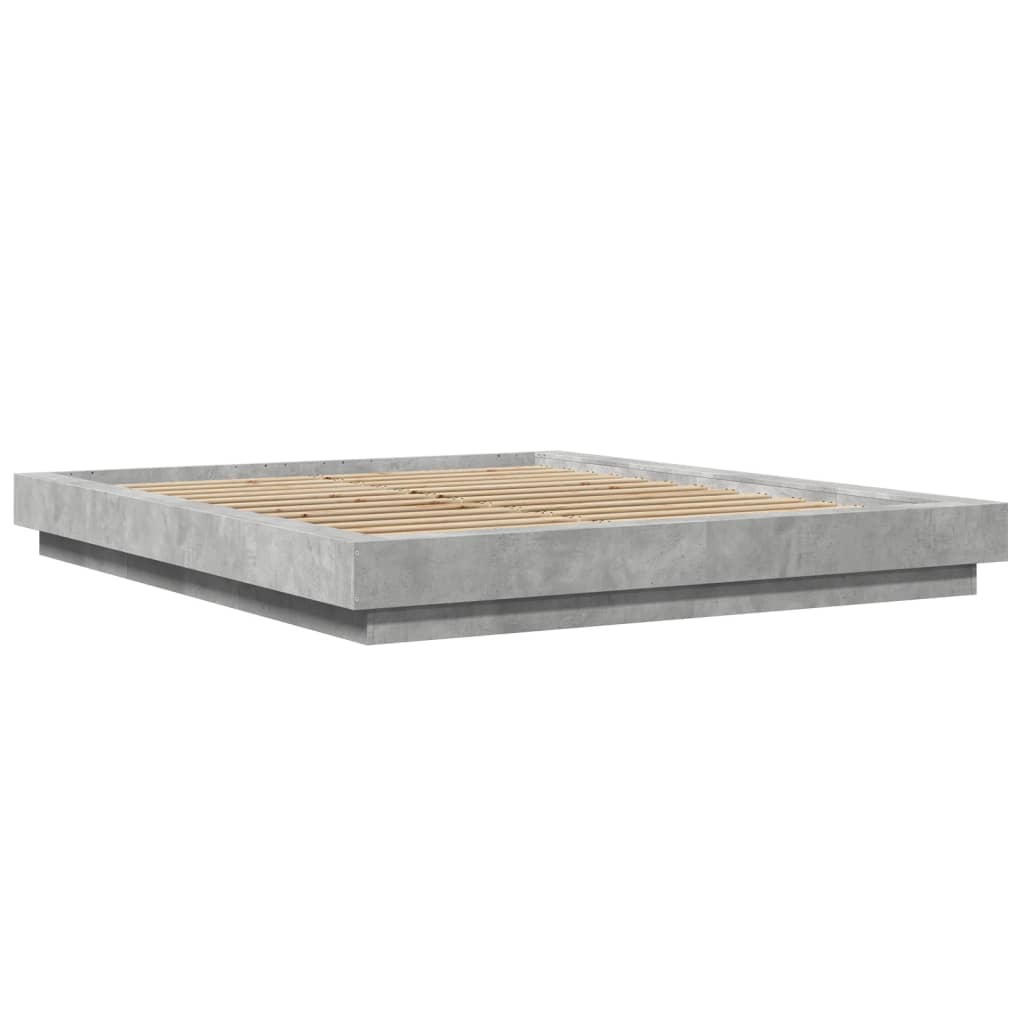 vidaXL Bed Frame without Mattress Concrete Grey 150x200 cm King Size