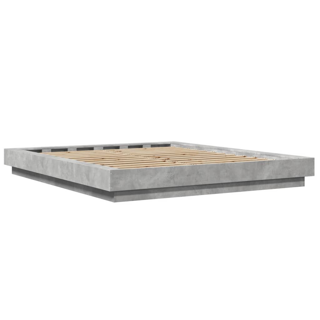 vidaXL Bed Frame without Mattress Concrete Grey 150x200 cm King Size