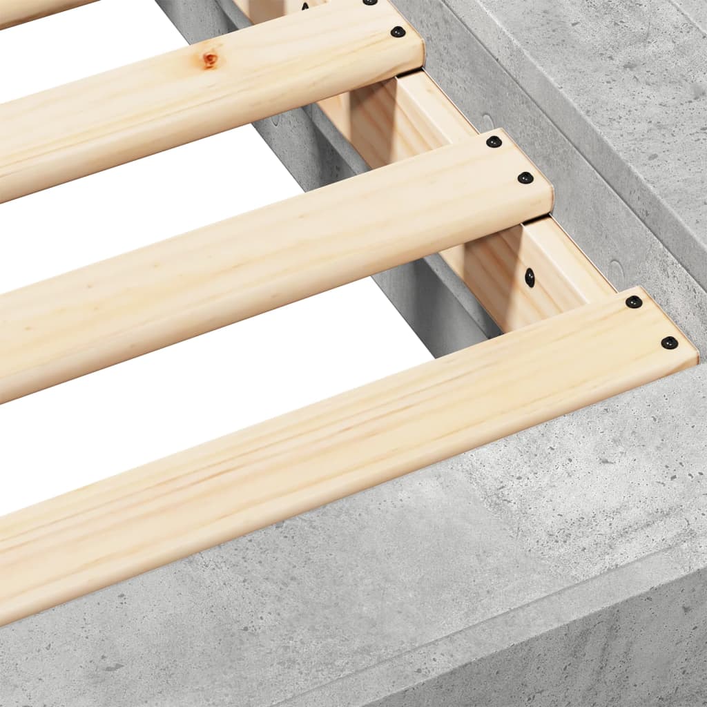 Bed Frame without Mattress Concrete Grey 140x200 cm