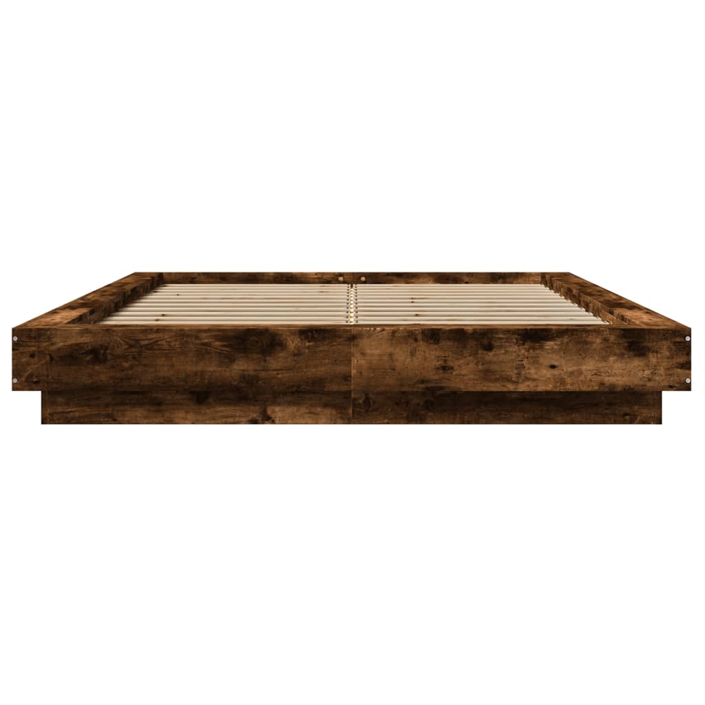 vidaXL Bed Frame without Mattress Smoked Oak 140x200 cm