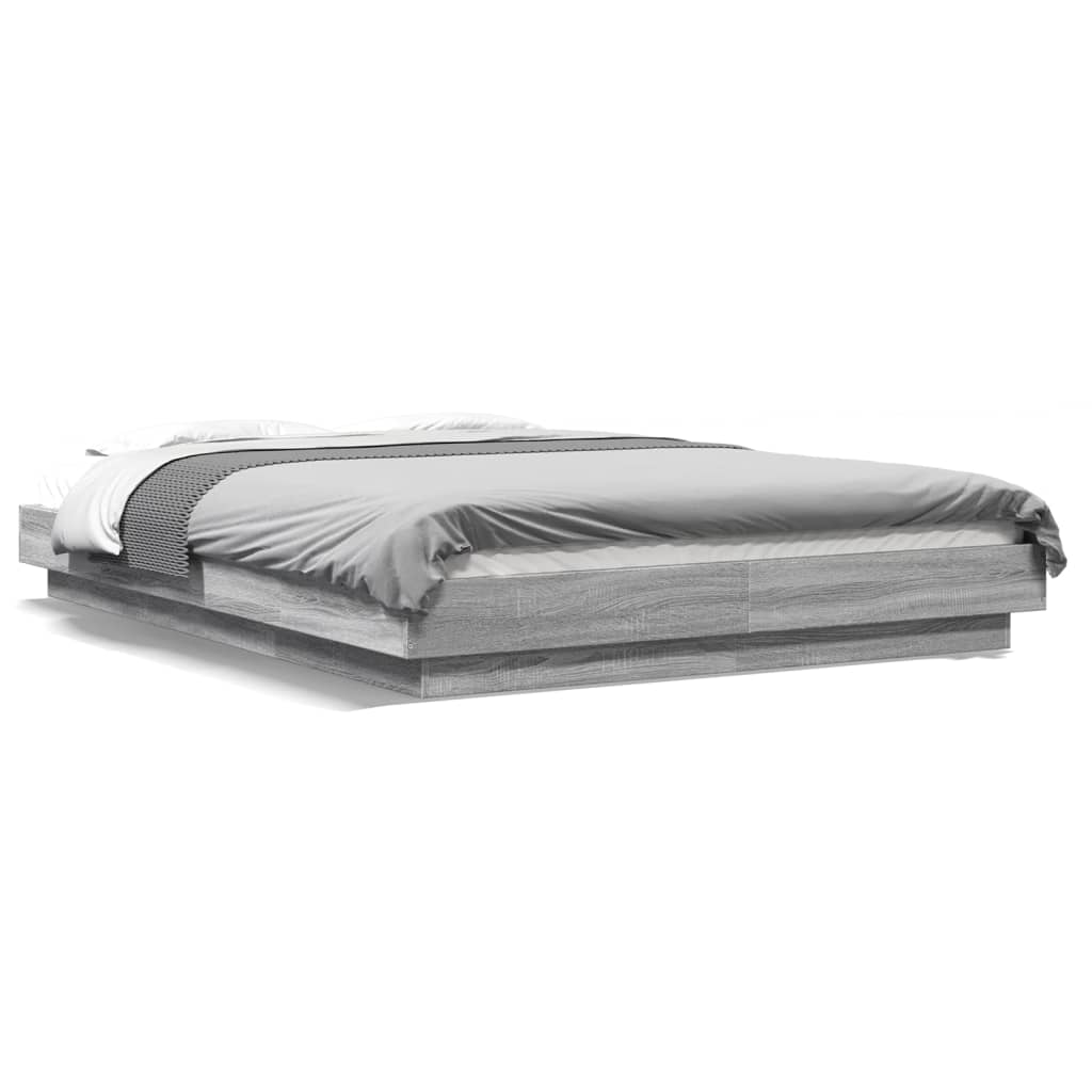 Bed Frame without Mattress Grey Sonoma 140x200 cm