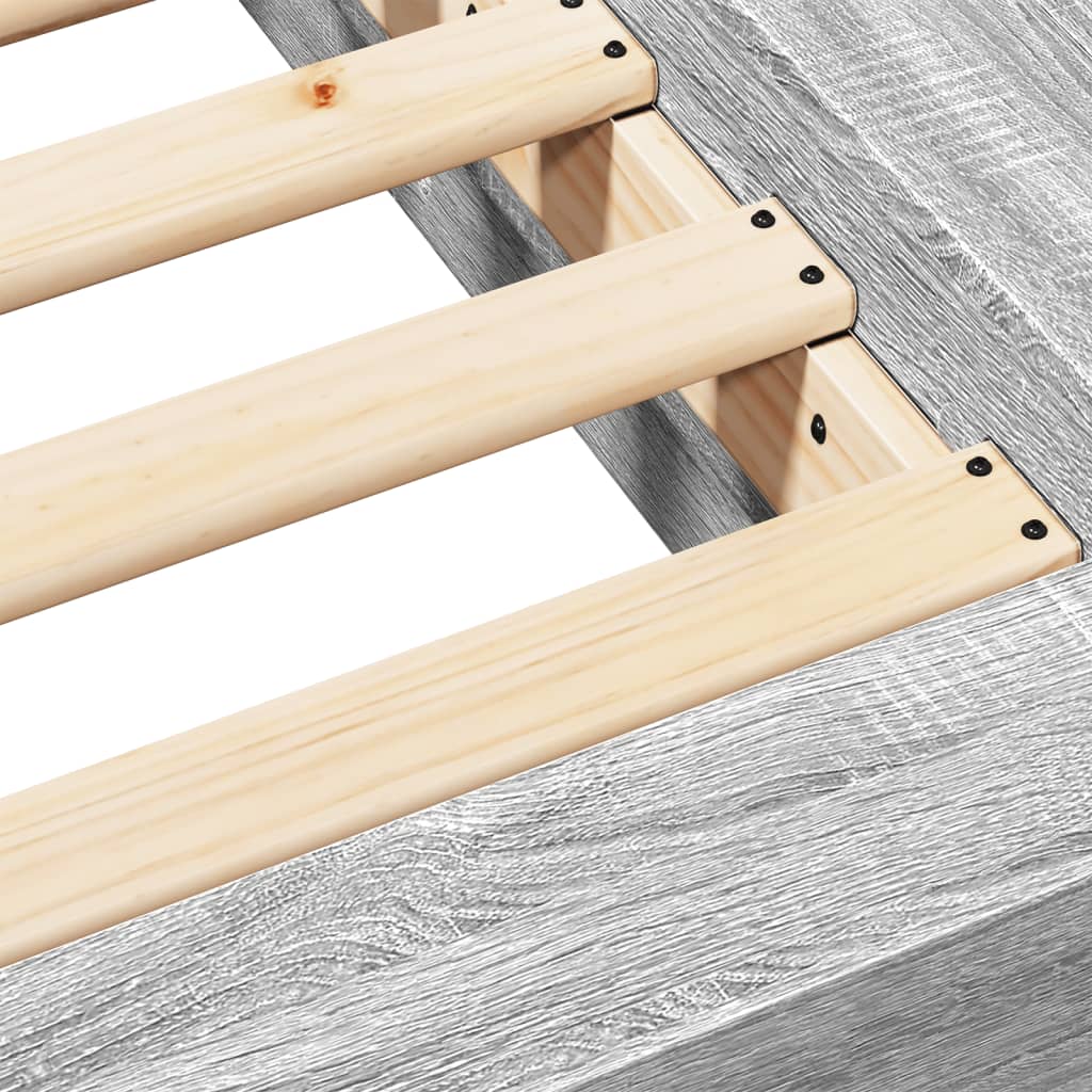 Bed Frame without Mattress Grey Sonoma 140x200 cm