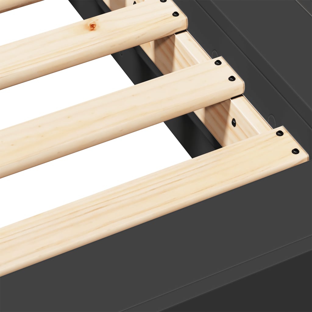 Bed Frame without Mattress Black 120x200 cm