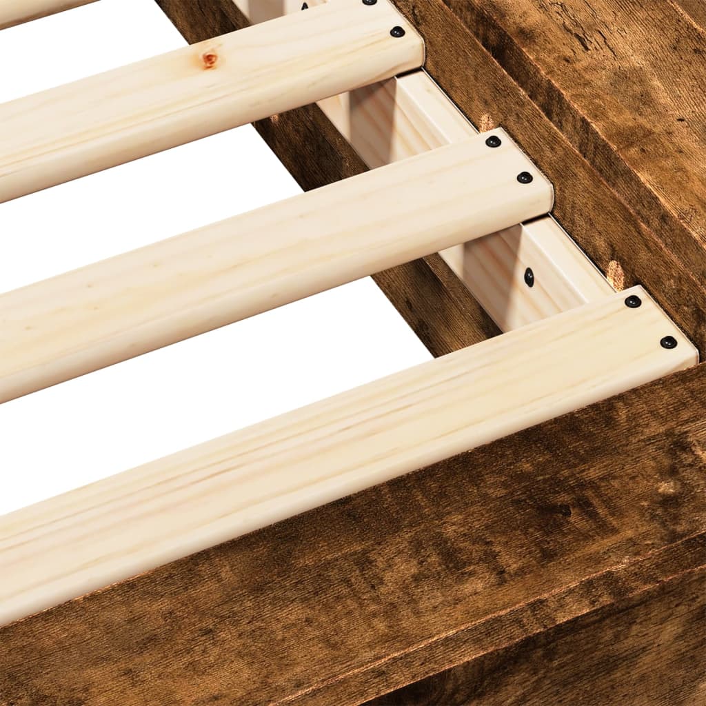 Bed Frame without Mattress Smoked Oak 120x200 cm