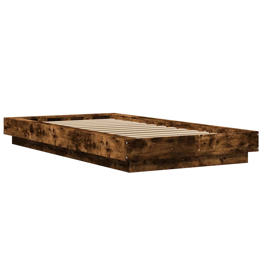 Bed Frame without Mattress Smoked Oak 100x200 cm