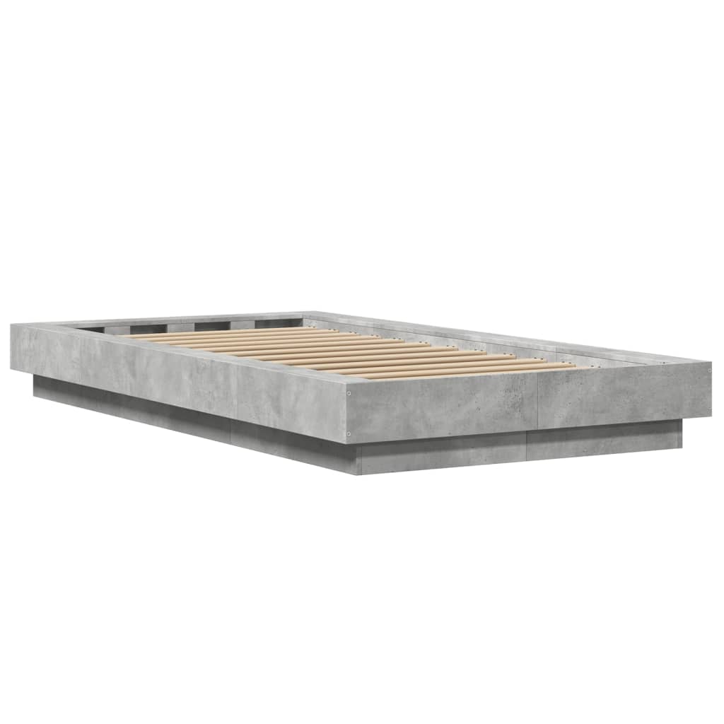 Bed Frame without Mattress Concrete Grey 90x200 cm