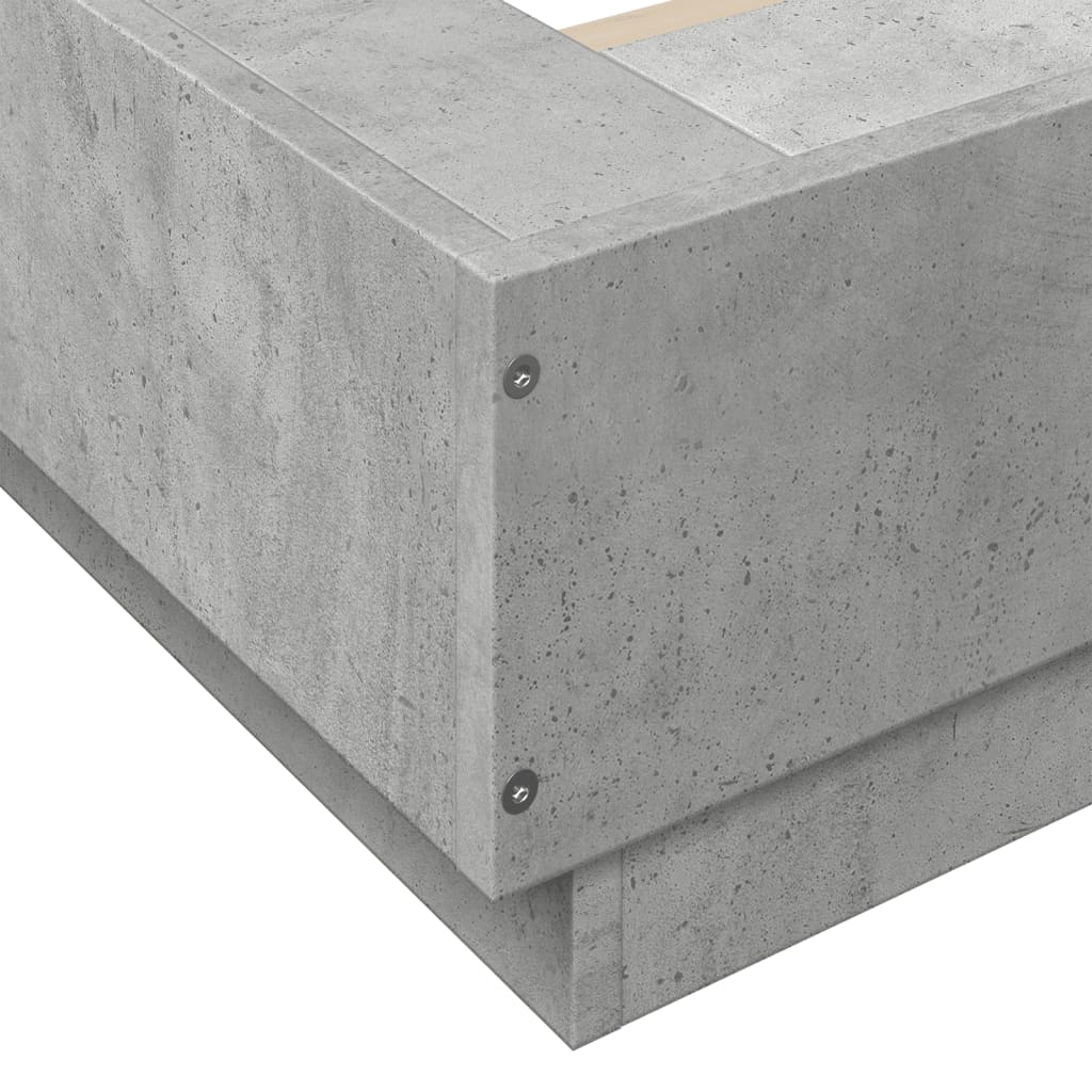 Bed Frame without Mattress Concrete Grey 90x200 cm