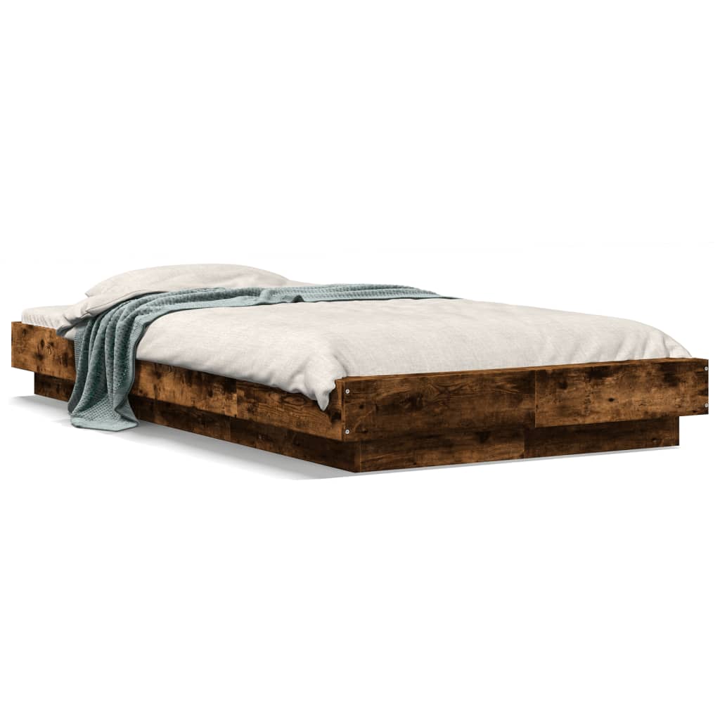 vidaXL Bed Frame without Mattress Smoked Oak 90x200 cm