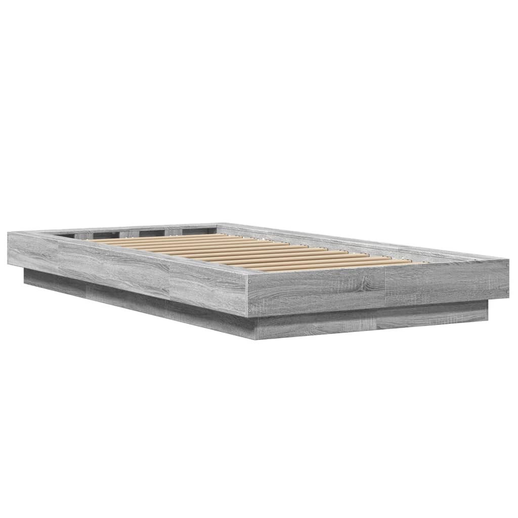 Bed Frame without Mattress Grey Sonoma 90x200 cm