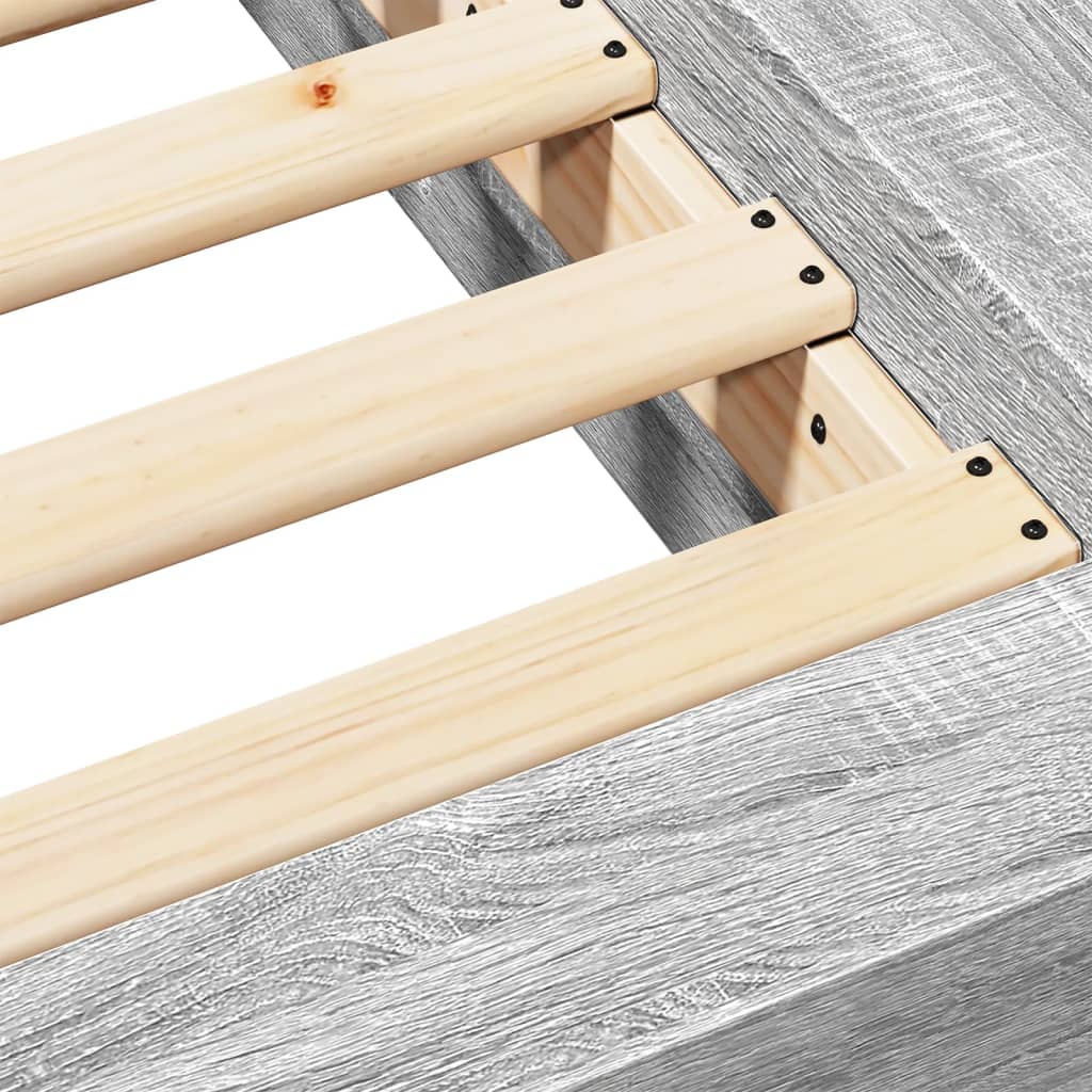 Bed Frame without Mattress Grey Sonoma 90x200 cm