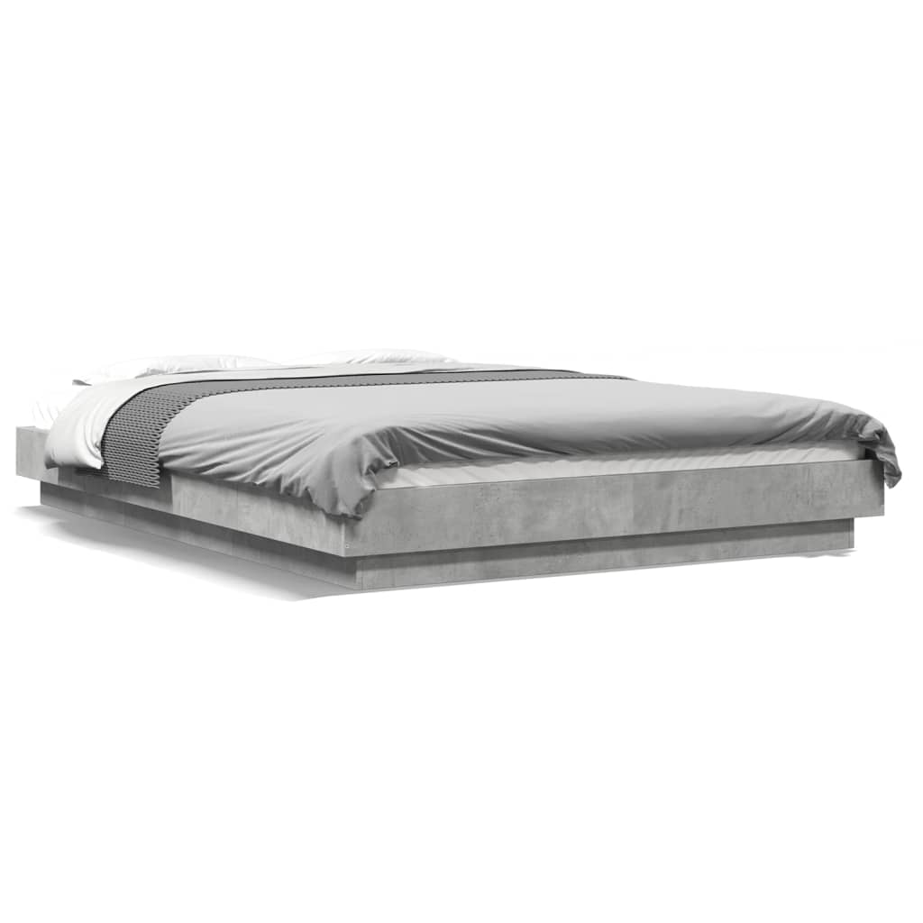 Bed Frame without Mattress Concrete Grey 140x190 cm