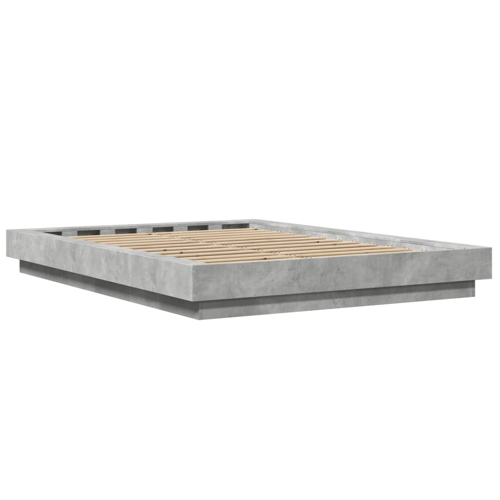 Bed Frame without Mattress Concrete Grey 140x190 cm