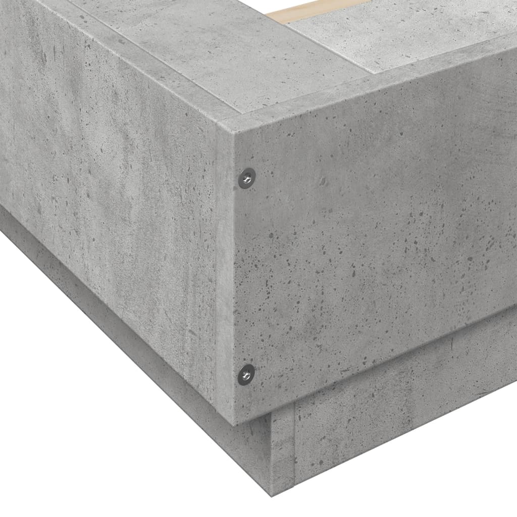 Bed Frame without Mattress Concrete Grey 140x190 cm