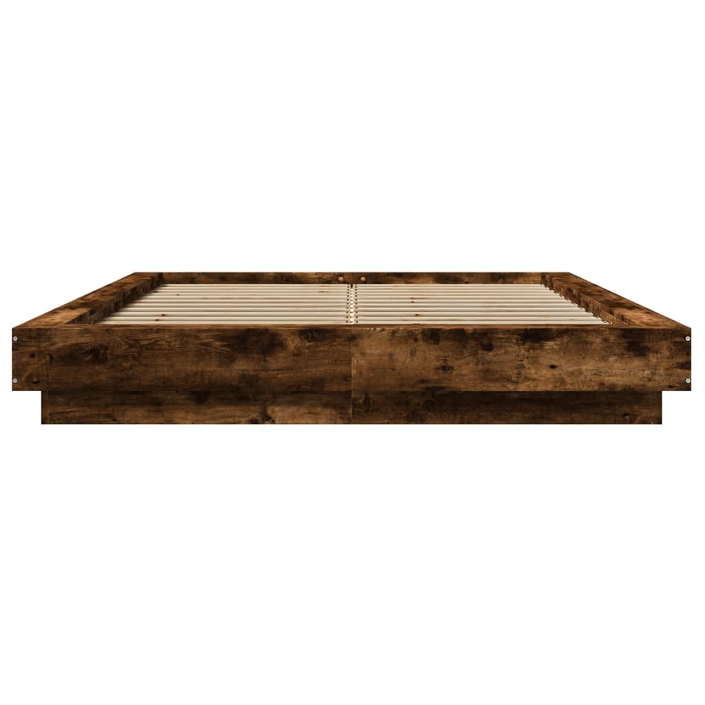 vidaXL Bed Frame without Mattress Smoked Oak 140x190 cm