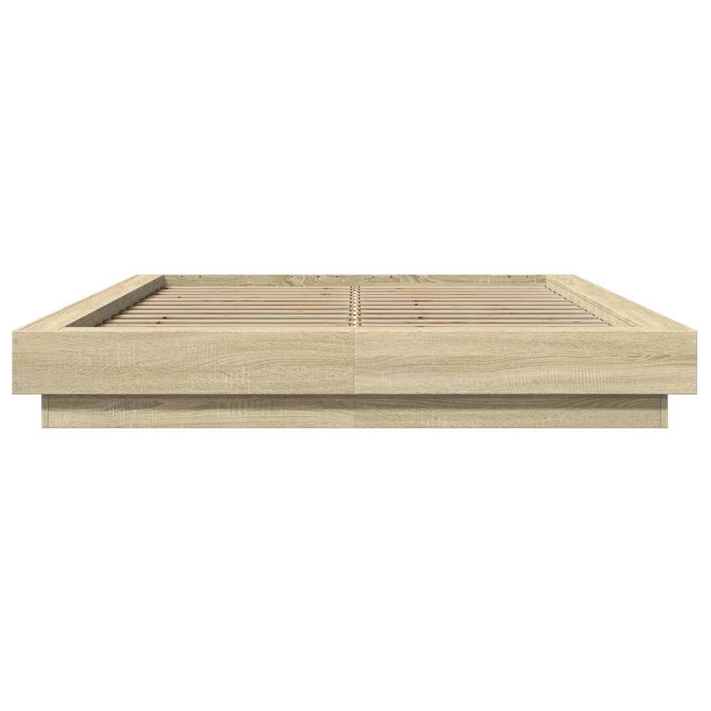 Bed Frame without Mattress Sonoma Oak 135x190 cm Double