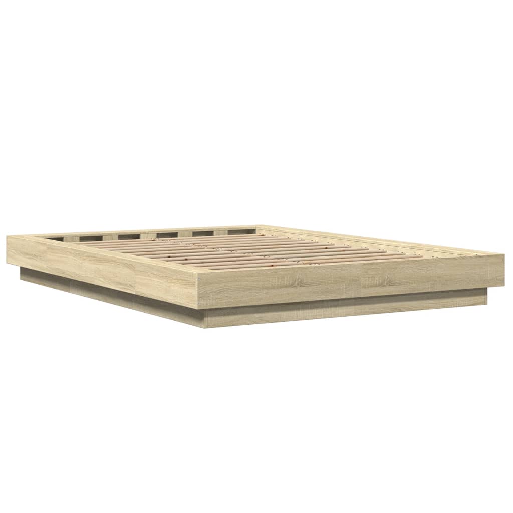 Bed Frame without Mattress Sonoma Oak 135x190 cm Double
