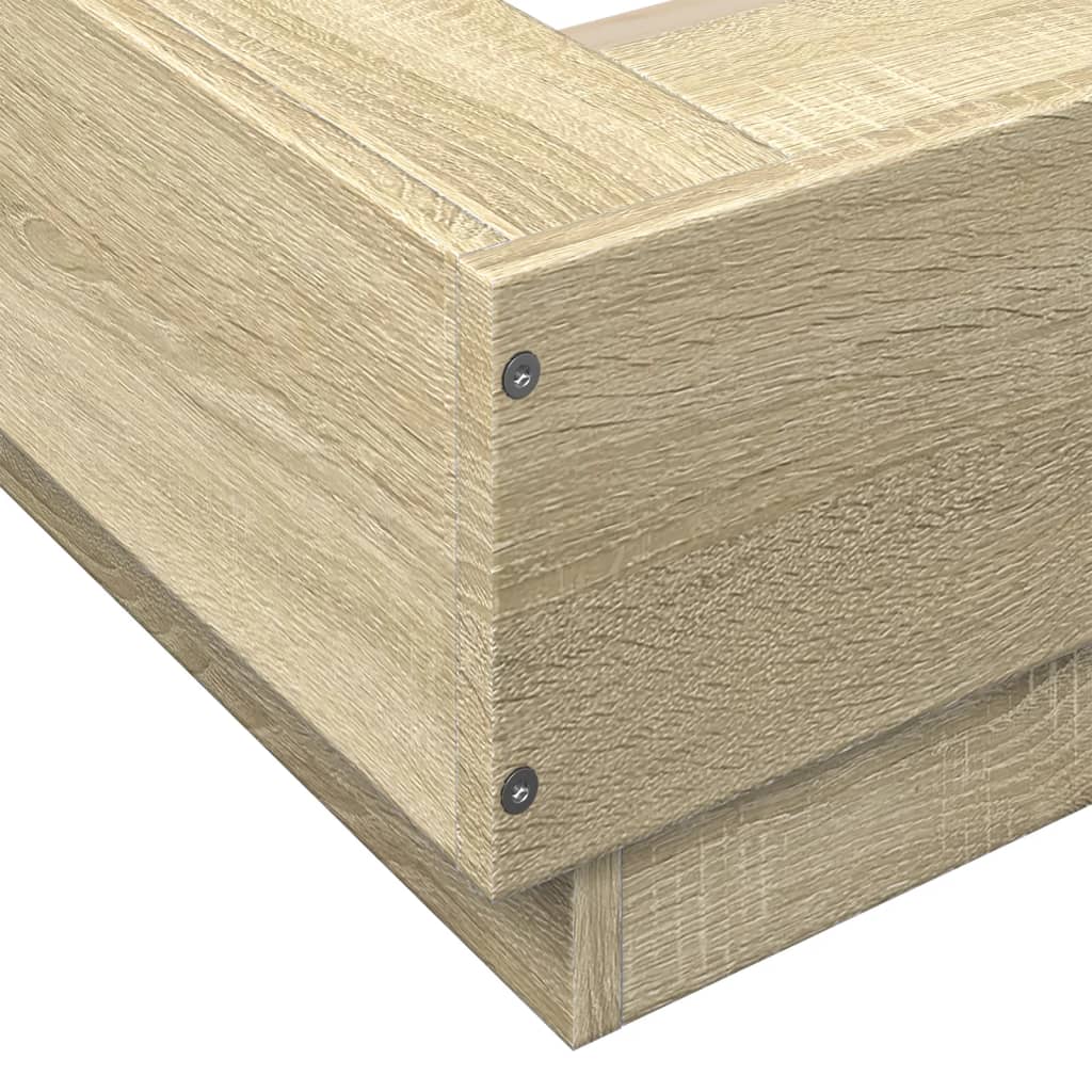 Bed Frame without Mattress Sonoma Oak 135x190 cm Double