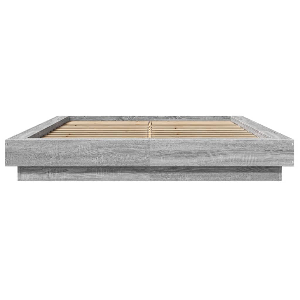 Bed Frame without Mattress Grey Sonoma 135x190 cm Double