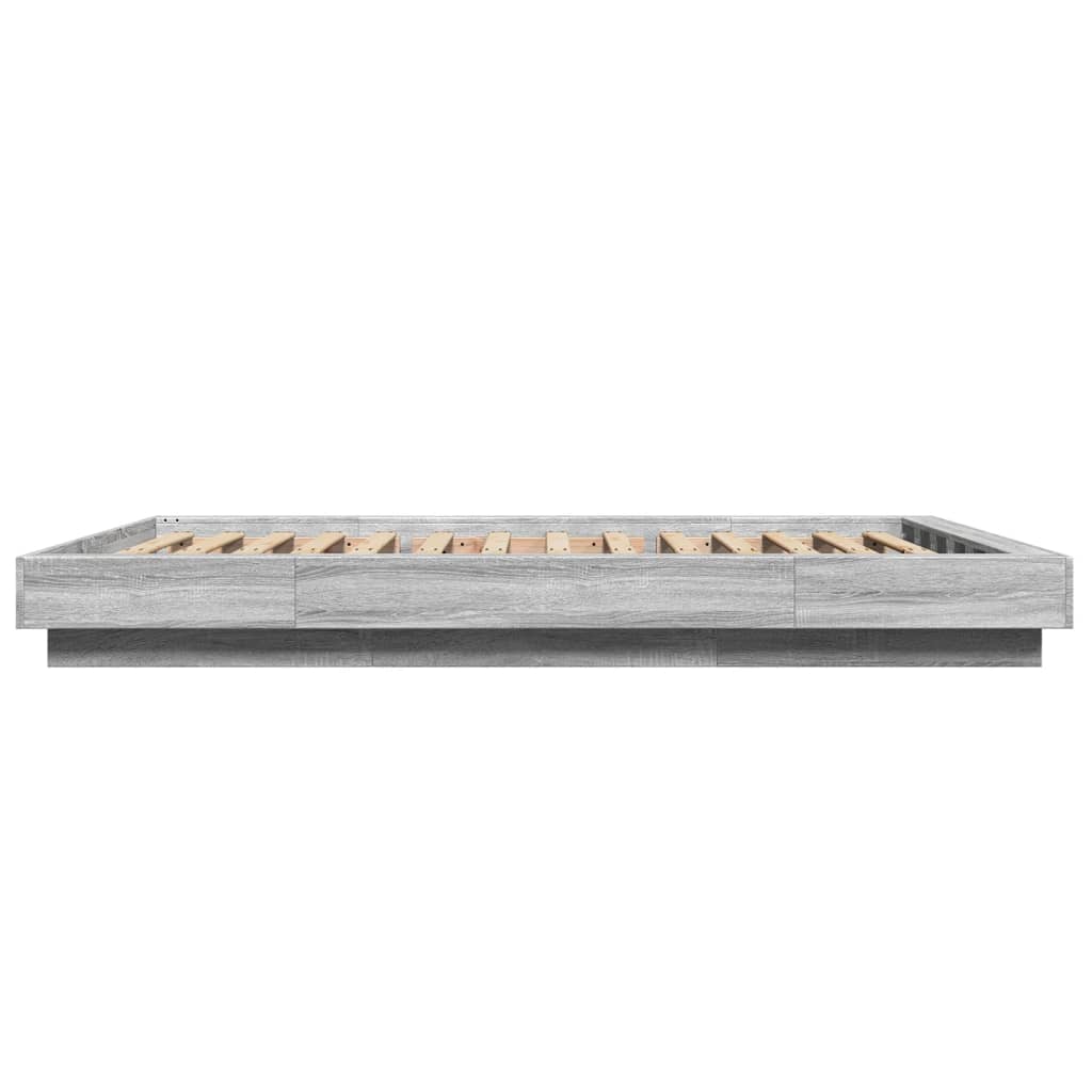 Bed Frame without Mattress Grey Sonoma 135x190 cm Double
