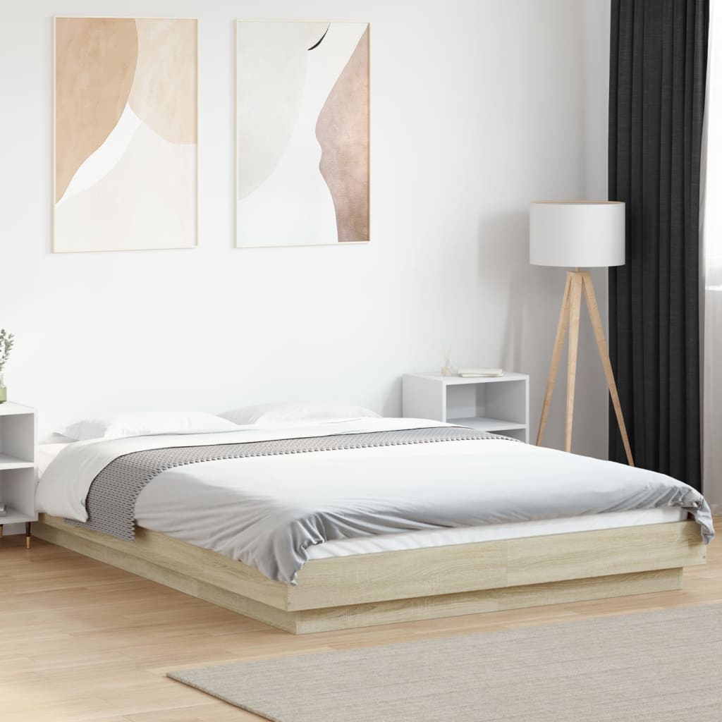 Bed Frame without Mattress Sonoma Oak 120x190 cm Small Double