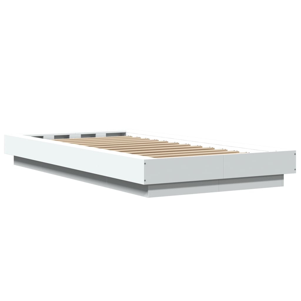 Bed Frame without Mattress White 90x190 cm Single
